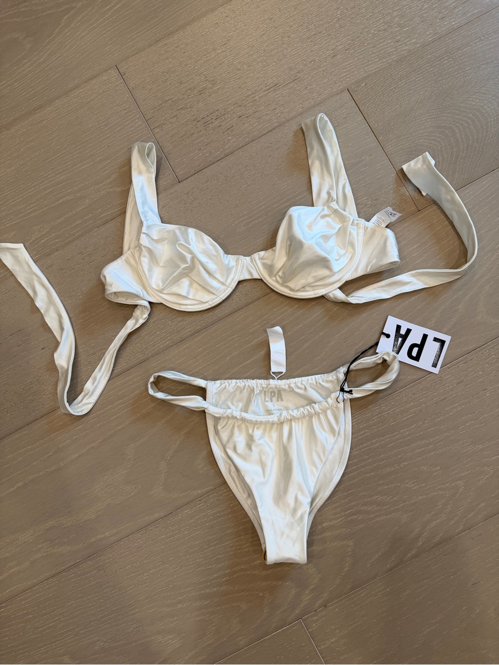LPA White Serina Satin Underwire Bikini Set